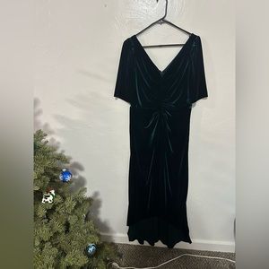 Green velvet Adrianna Papell dress